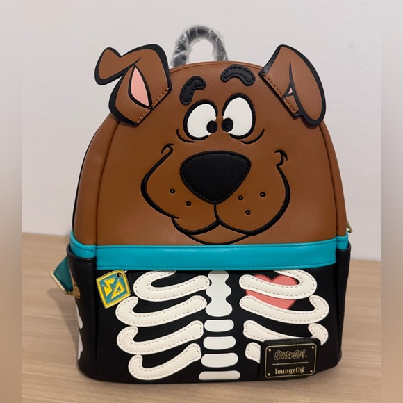 Loungefly Glow-in-the-Dark Scooby-Doo Skeleton Mini Backpack 🎒🐾 NWT Hard Tag - Picture 2 of 5